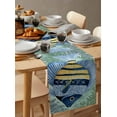 thumbnail image 3 of Hokiten Table Runners 48 Inches Long Dress Scarves, Coastal Ocean Farmhouse Kitchen/Dining Table Runner, Short Coffee Tablerunners, Summer Floral Stripe Ombre Fish Coral 13x48 Inch, 3 of 7