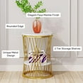 Tribesigns 2Tier White Gold Marble End Tables, Modern Round Side