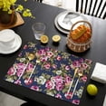 thumbnail image 4 of Pioneer Flower Floral Print Pattern Summer Placemats Table Placemats Set Of 4-Linen Kitchen Washable Placemats Table Mats 12x18 Inch Non-Slip Heat Resistant, 4 of 5