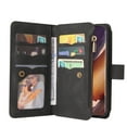 thumbnail image 2 of Wallet Case for Galaxy Note 20 Ultra, Magnetic Zipper Pouch Premium PU Leather with Kickstand Wallet Flip Shockproof Case Wrist Strap Card Slots Holder Pocket Samsung Galaxy Note 20 Ultra, Black, 2 of 18