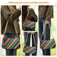 thumbnail image 4 of FORMRS Womens Shoulder Bag with Chain Strap Clutch Purse Cute Tote Handbag, Retro Stripes, 4 of 7