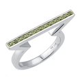 thumbnail image 2 of Sterling Silver with Genuine Green Diamond Bar Ring, 2 of 3