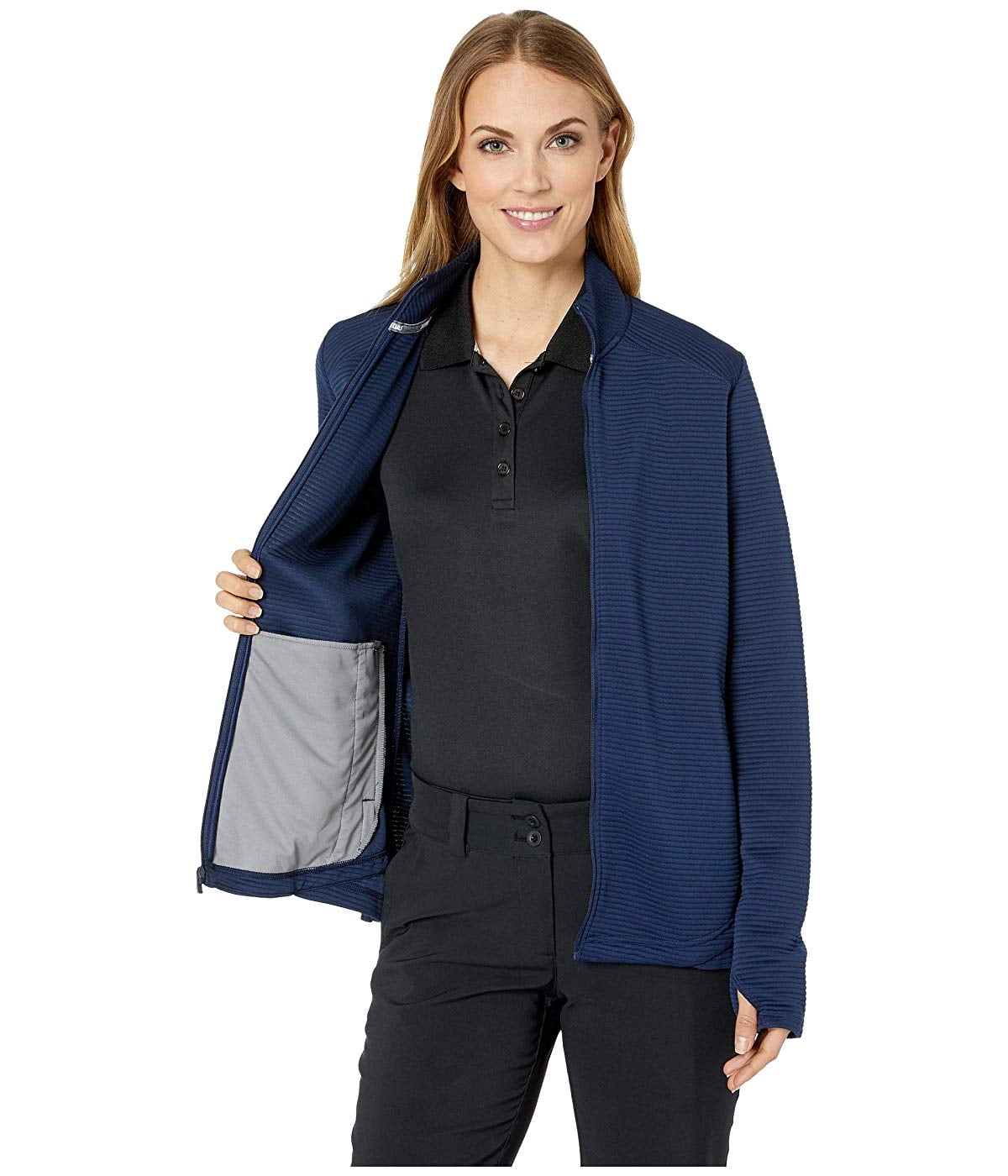 adidas Ladies Essentials Full-Zip Sweatshirt Night Indigo Large