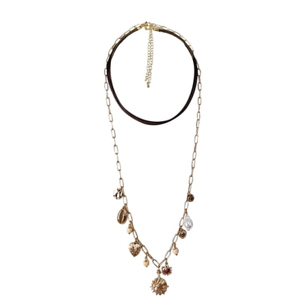 No Boundaries Brown Multi Cord Charm Necklace for Female Adults and Teens