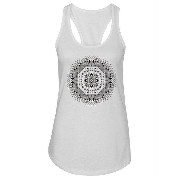 Black Silhouette Mandala Tank Women -Image by Shutterstock, Female XX-Large