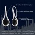 thumbnail image 2 of Gem Stone King 925 Sterling Silver Black Onyx Drop Dangle Earrings for Women | 8.00 Cttw | Gemstone December Birthstone | Oval 12X10MM | 1.18 inch, 2 of 6