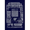 thumbnail image 2 of Buhlmann, J. 11x14 Black Ornate Wood Framed with Double Matting Museum Art Print Titled - Barrel Vaults of the Renaissance (Blueprint), 2 of 4