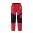 thumbnail image 2 of HAOTAGS Teen Boys & Girls Windproof Fleece-Lined Ski Pants(5-15), Waterproof, Warm Soft-Shell Hiking & Snow Trousers Red 8 Years, 2 of 10
