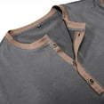 thumbnail image 4 of Miluxas Men's Henley Shirts Long Sleeve Casual Pullover T-Shirt Fashion Basic Button Shirtst Dark Gray, 4 of 5