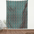 thumbnail image 4 of Abstract Fabric by the Yard, Simplistic Triangular Shapes Geometric Modern Style Ornaments, Decorative Upholstery Fabric for Chairs & Home Accents, Dark Teal and Salmon by Ambesonne, 4 of 5
