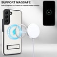thumbnail image 5 of for Samsung Galaxy S22 PU Leather Back Case, Built-in Invisible Stand [Compatible with Magsafe] Protective Slim Kickstand Anti-fall Phone Cover Compatible with Samsung Galaxy S22, White, 5 of 8