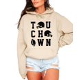 thumbnail image 2 of Touchdown Football Hoodie Distressed Game Day Tailgate Pullover Sweatshirt, Sand, L, 2 of 8