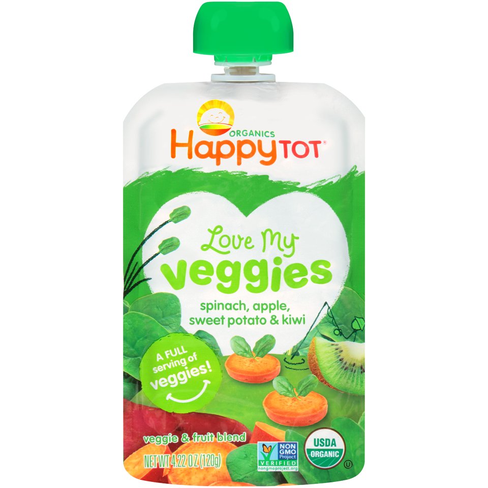 Happy Tot Organics Love My Veggies Veggie & Fruit Blend Baby Food Pouch