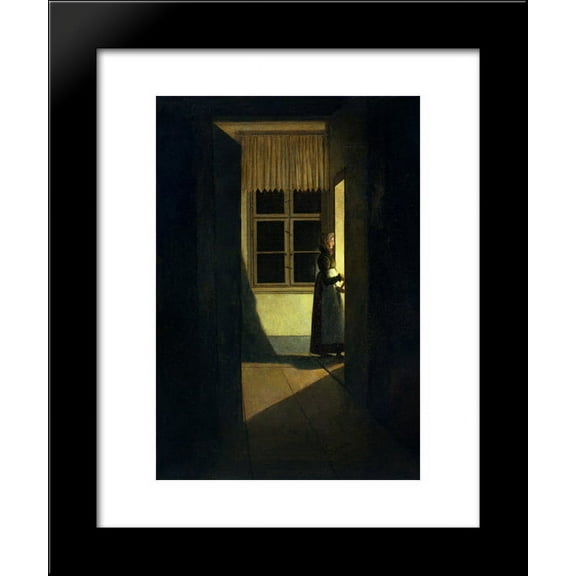 Woman with a candlestick 20x24 Framed Art Print by Caspar David Friedrich