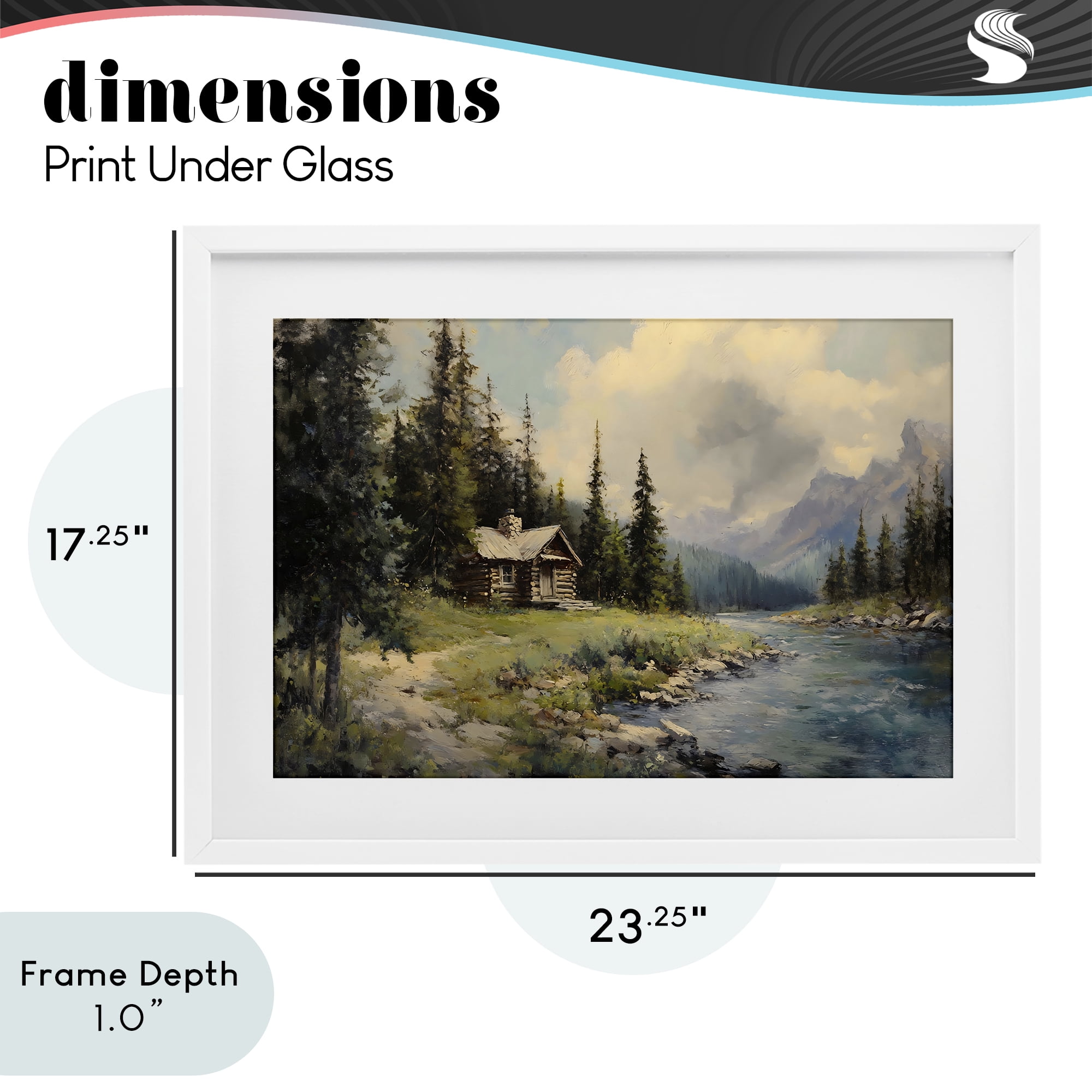 Stupell Industries Creek Cabin Riverside Retreat White Framed Print Under Glass, design by Franklyn Gregory