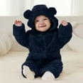 thumbnail image 2 of IVEYRTF Childrens Bear Babysuit Leggings Girls and Boys Winter Sweaters Hooded Jumpsuit Snow Suit for 1-18 Months(Navy,9-12 Months), 2 of 9