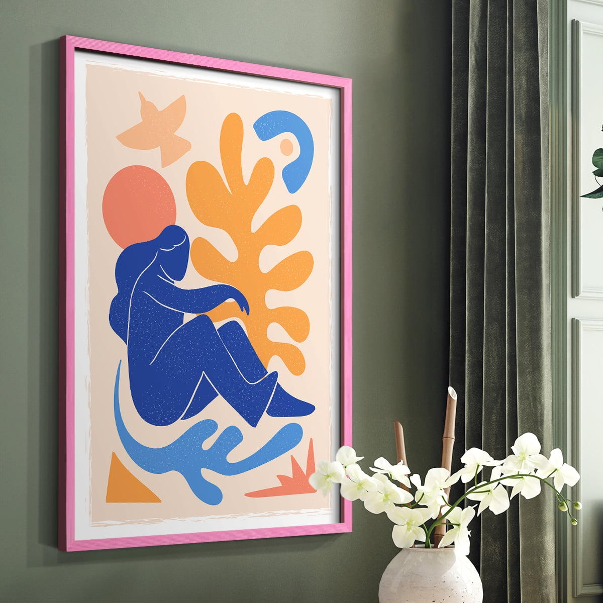 Matisse CCCLXII in Pink Solid Wood 22 x 28 Framed Print