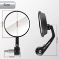 thumbnail image 2 of Motorcycle Bar End Mirrors, Round Motorcycle Mirrors, E-MARK Motorcycle Mirrors, Universal Rearview Mirrors for Quad Scooter ATV Motorcycle, 2 Pack, 2 of 5