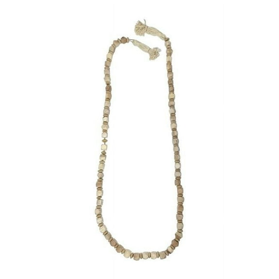 84 in. Wood Beaded Garland, Light Brown