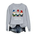 thumbnail image 6 of Christmas Sweatshirt For Women Vintage Xmas Holiday Shirts Long Sleeve Snowman Fleece Sweatshirt Crew Neck Tops Gray S, 6 of 6