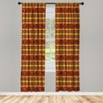 thumbnail image 3 of Ambesonne Tribal Curtains, Indigenous Motifs, Pair of 28"x95", Cinnamon Marigold Grey, 3 of 5