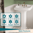 thumbnail image 6 of 23"L x 19"W Rectangular Pedestal Sink, White Ceramic Pedestal Bathroom Sink with 3 Faucet Holes At 4" Faucet Centers, with Overflow (White Color), 6 of 7