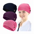 thumbnail image 1 of wonima11 3 Pieces Bouffant Caps with Buttons Unisex Stretchy Headband Turban with Buttons for Women, 1 of 1