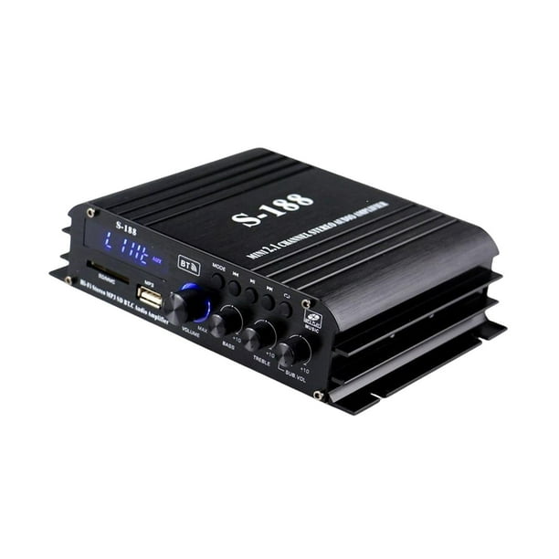 Amplificador de potencia inalámbrico 40wx2 Audio 12V- Subwoofer compacto Amplificador Múltiples entradas de audio Amplificador de