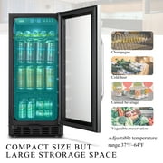 Lanbo 76 Cans Under Counter Compressor Beverage Cooler Refrigerator, 15 inch Width