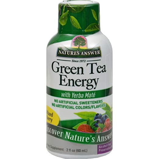 4 Pack Nature S Answer Green Tea 2oz Energy Shot W Yerba Mata