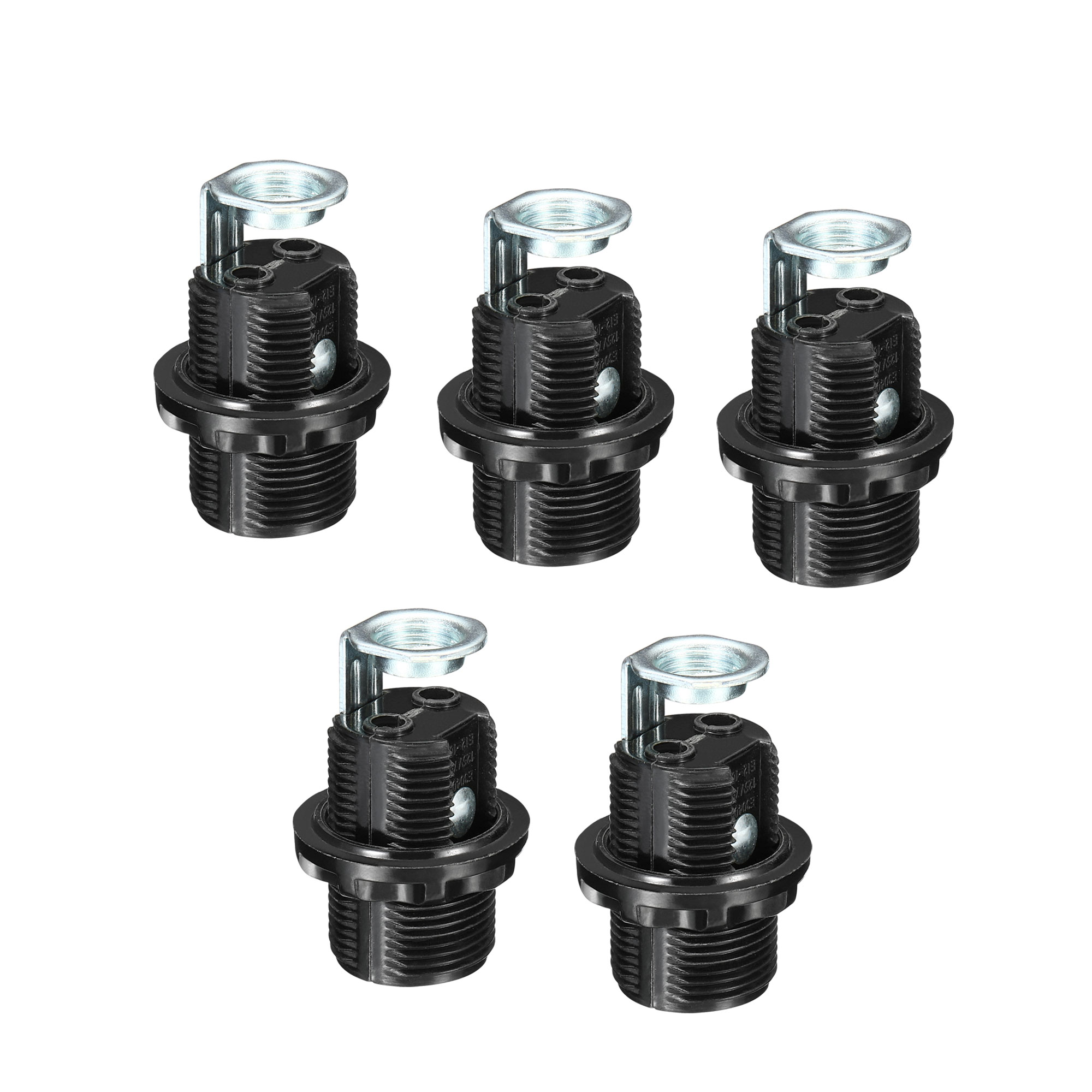 Uxcell E12 Bulb Holder Light Socket, 5 Pack Screw Fully Thread LED Bulb