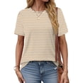 thumbnail image 5 of Fantaslook Womens Summer Tops Dressy Casual Short Sleeve Shirts Crew Neck Tunic Floral Blouses, 5 of 9