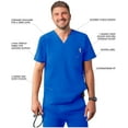 thumbnail image 3 of Adar Addition Scrubs for Men - Modern Multi Pocket V-Neck Scrub Top - A6010 - Royal Blue - 2X, 3 of 8