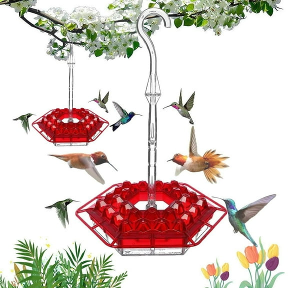 Hummingbird Feeder with Built-in Ant Moat with Habitat for Easy Cleaning for Outdoor Hanging Ant and Bee Protection Hummingbird Feeder (Red)
