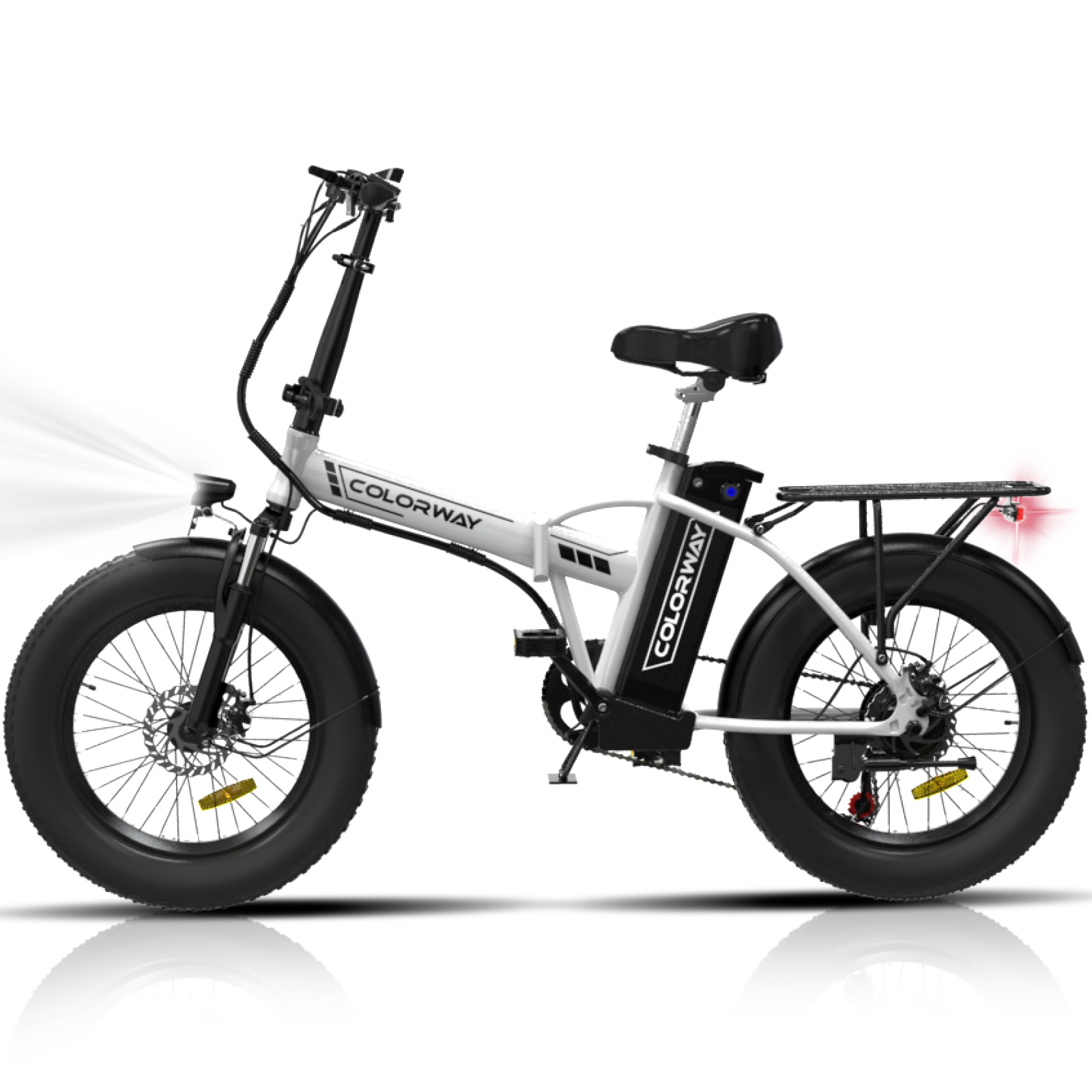 COLORWAY 20”X3.0 Fat Tire Electric bicycles, Foldable Mountain Snow Beach Electric bike ebike with 500W/36V/13Ah Battery, Shimano 7-Speed e bicycle