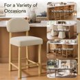 thumbnail image 3 of ReNest 26" Counter Height Bar Stools, Modern Upholstered Bar Stools for Kitchen Island & Home Bar, Sand Fabric, Set of 2, 3 of 18