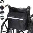 thumbnail image 1 of Bolsa Perfecta Bolsa De Almacenamiento De Silla De Ruedas De Tela Oxford Impermeable Para Silla De Ruedas Con Tiras Reflectantes Para Manijas De Silla De Ruedas Negro. Afortunado Sencillez, 1 of 4