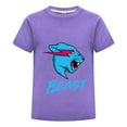 thumbnail image 1 of Playera MrBeast Algodón Niño Niña Moda Verano Estilo Juvenil Estampado Pantera Azul Ropa Fans Regalo Original Casual Infantil, 1 of 4
