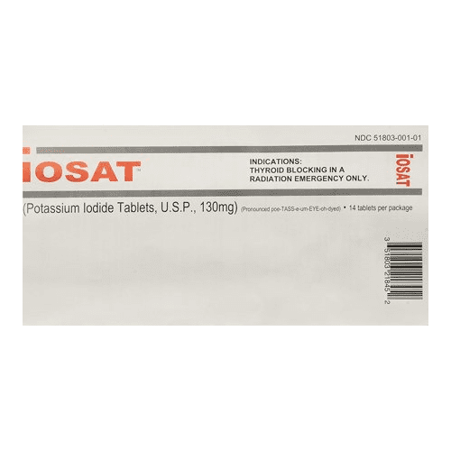 IOSAT 130 mg Potassium Iodide Tablets, 5 Count Health and Beauty