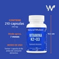 thumbnail image 4 of Vitamina D3 K2 y Vitamina A para Mayor Absorci&oacute;n de Calcio, Huesos Fuertes, Salud de Piel con 210 capsulas | Vitamina D3 400 ui Vitamina K2 | Natural Wisdom Natural Wisdom NA, 4 of 5