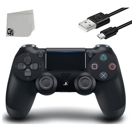 DualShock PlayStation 4 Wireless Controller - Black Blue - Like New With Charging Cable Bundle BOLT AXTION
