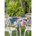 thumbnail image 3 of Outdoor Tablecloth with Umbrella Hole for Patio/Picnic/Party/Camping, Pink Flowers Waterproof Table Cloth Round Cover Washable, Spring Floral Butterfly Leaves Plants Rustic Plaid (Dia 54"), 3 of 8