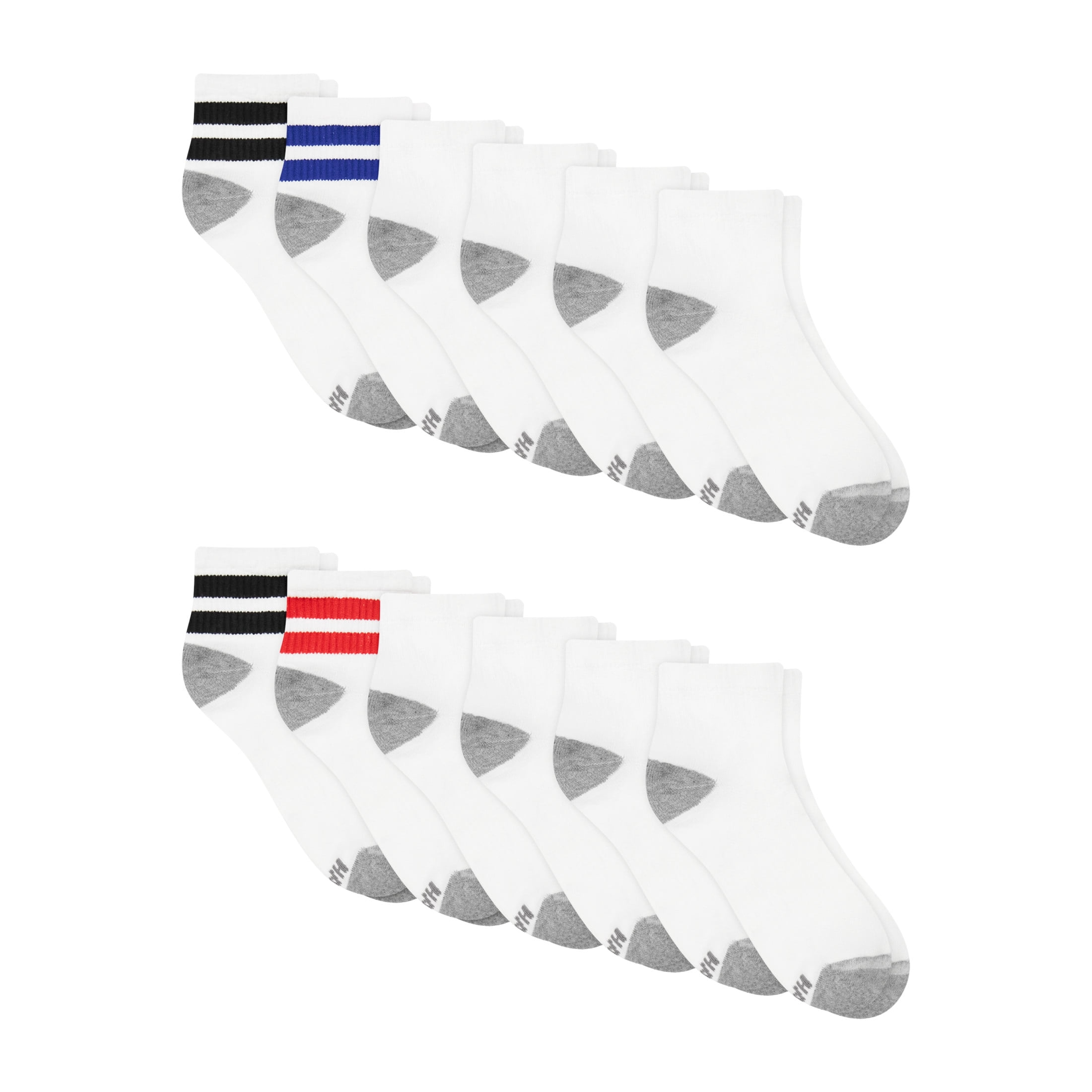 Hanes Mens Ankle Socks Pack, 12-Pack, Active X-Temp, Moisture-Wicking
