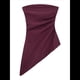 thumbnail image 3 of Tops de Tubo de Verano para Mujer 2025, Blusas de Moda Sin Tirantes Fruncidas para Salir, Conjuntos de Camisetas Bandeau Asimétricas. Vino Tinto M, 3 of 10