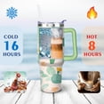 thumbnail image 4 of Mug with Handle and Straws 40 oz Stainless Steel Cactus Travel Cup Birthday Present for Men Dad Son Husband Gifts for Him/Her Water Bottle, 4 of 7