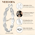 thumbnail image 4 of VEEDOFA Twisted Hoop Earrings for Women 14K Gold Plated 925 Sterling Silver - Cubic Zirconia CZ Chunky Hoops with Spring Clasp, Hypoallergenic Large Hoops, Gift Box, 4 of 7