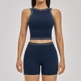 thumbnail image 1 of AEXTO Women 2 Piece Workout Sets Racerback Color Block Tank Top High Waist Tummy Control Shorts Yoga Set, 1 of 15