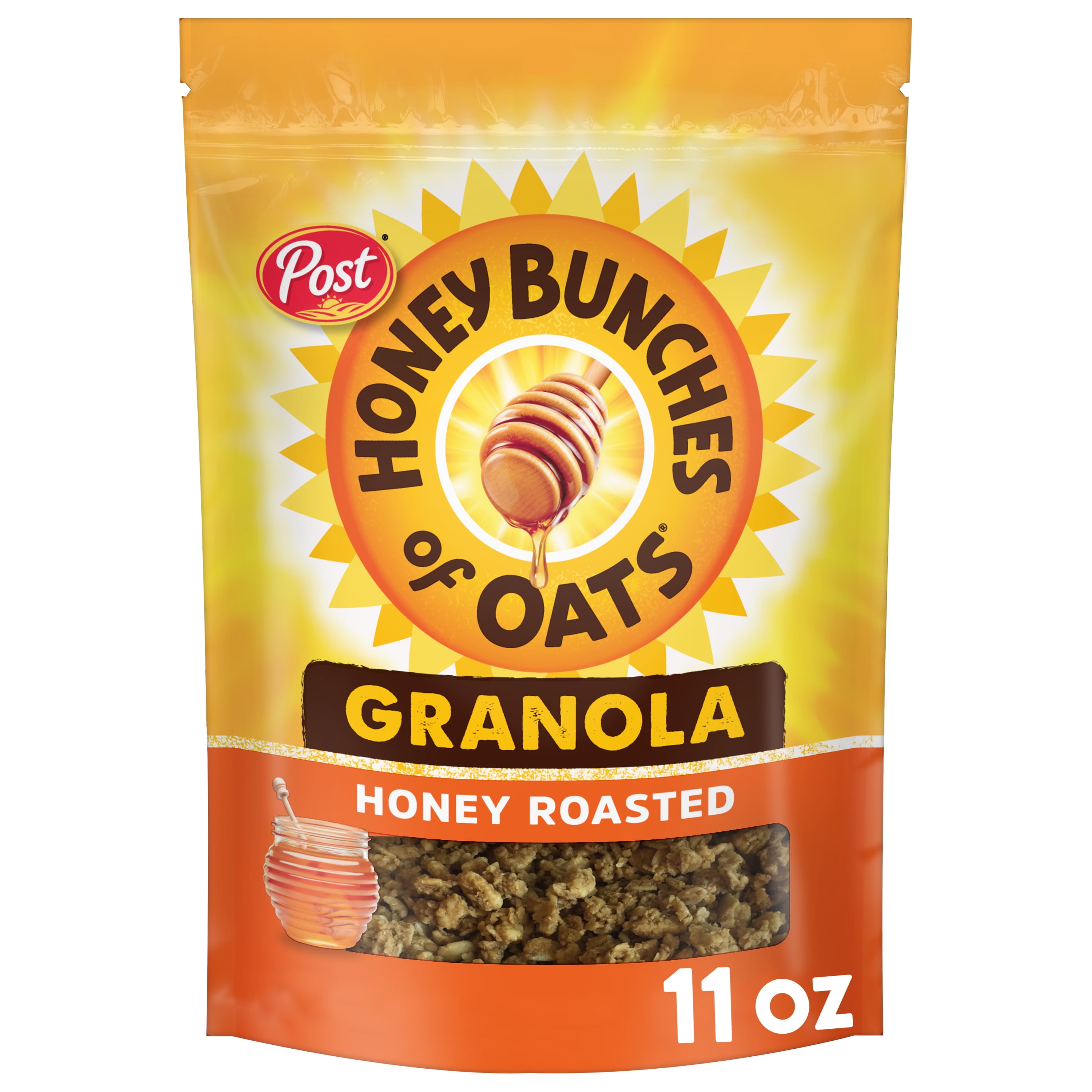 Post Honey Bunches of Oats Honey Roasted Granola Cereal, Honey Granola, 11 OZ Granola Bag