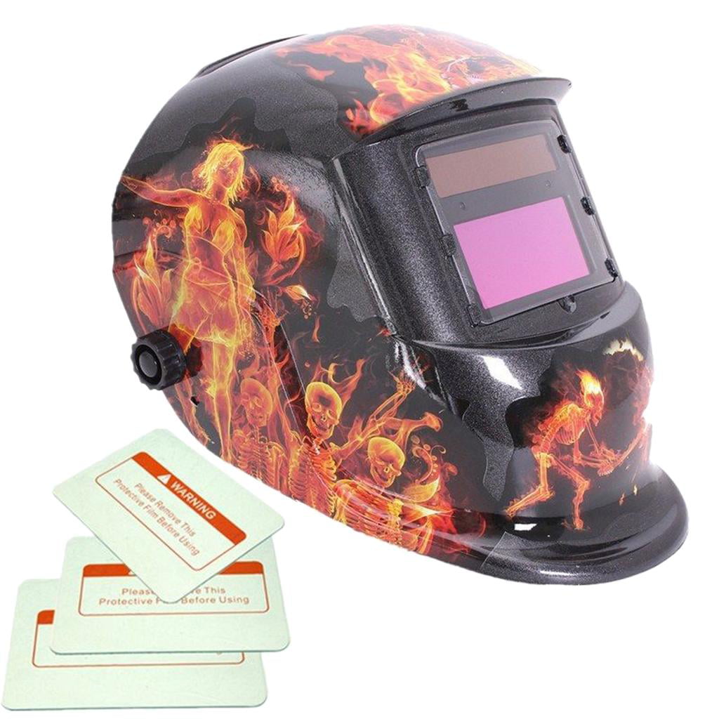 Spargos Auto Darkening Welding Cutting Helmet Mask Eyes Protection Solar Powered Gas Mig Tig Arc Welder Black