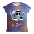 thumbnail image 3 of Camisetas de Disney Stitch para niñas, ropa informal de verano de manga corta con bonitos dibujos animados para niños, camisetas con corazones, camisetas suaves para niños, 3 of 5